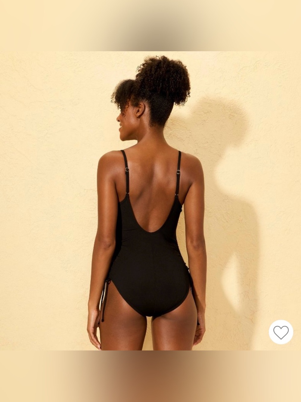 Small shade & shore black ribbed one piece side tie swimsuit bathing suit - Picture 4 of 11